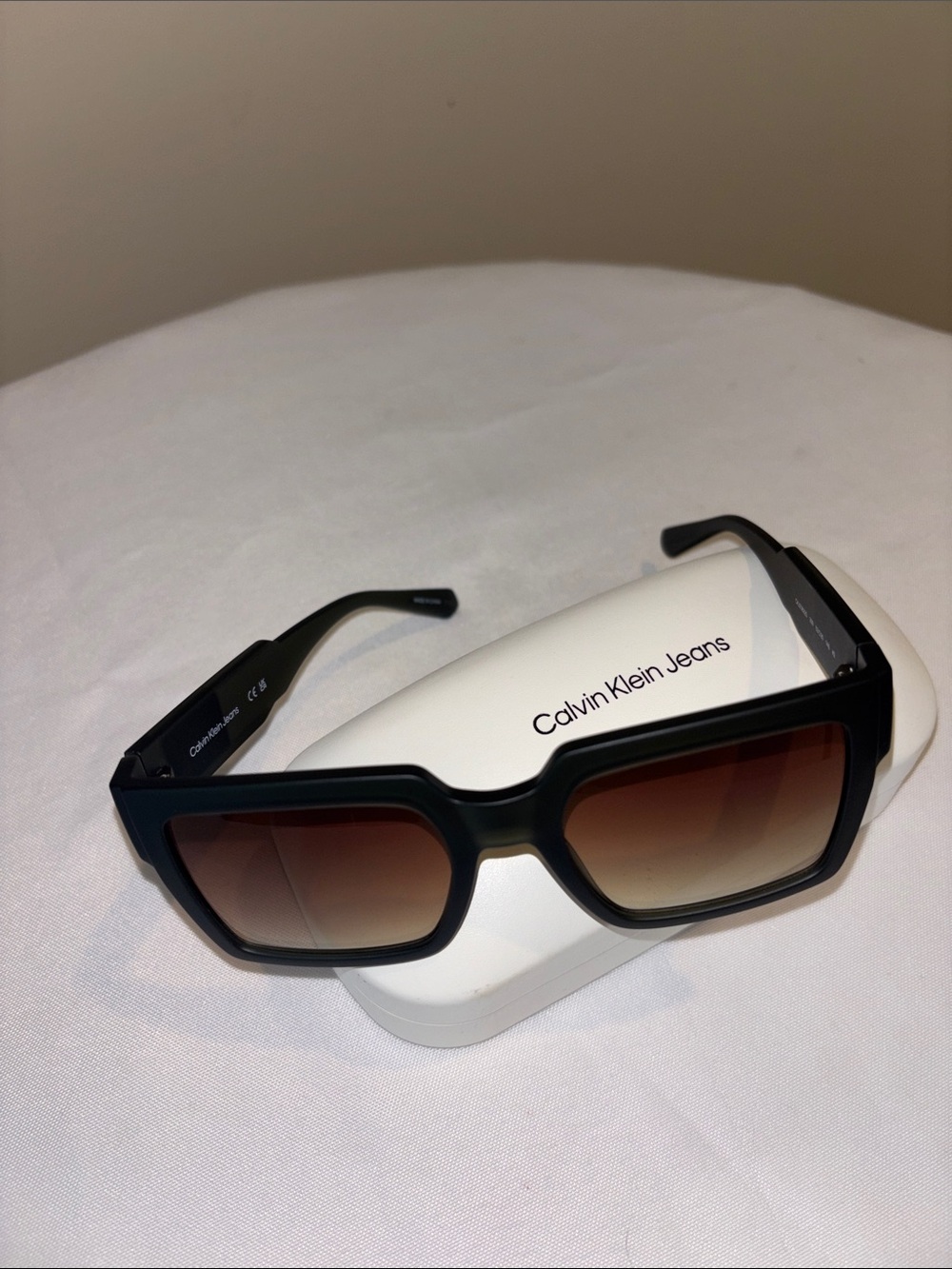 Calvin Klein Jeans Women’s Khaki- Black Frame Brown Gradient Lens Sunglasses